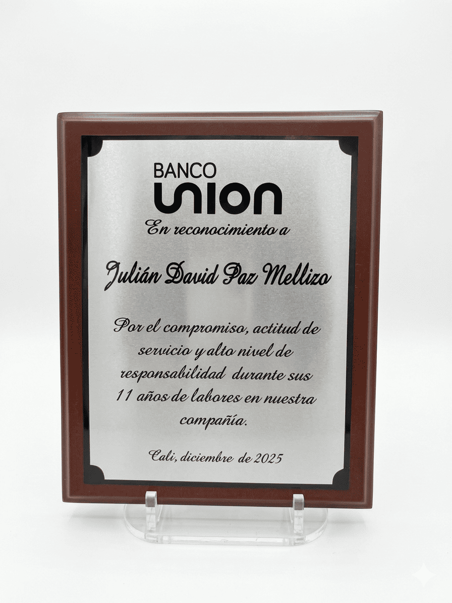 Placas Homenaje Deportivo TrofeMarcas